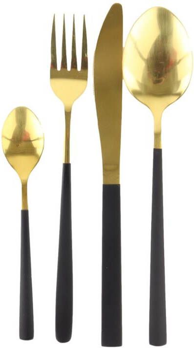 OTIX Bestekset Goud met Zwart 8 persoons 32-delig RVS