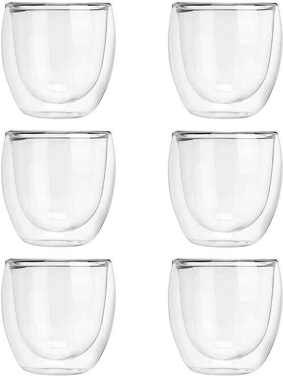 OTIX Dubbelwandige koffieglazen Koffiekopjes Koffietassen 245 ml Se...