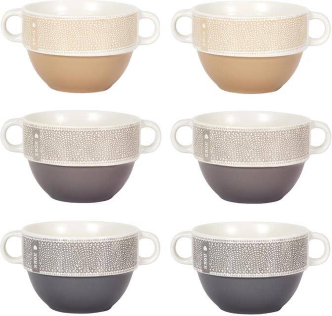 OTIX Soepkommen met Oor Set van 6 Stuks Soeptassen 500 ml Diverse k...