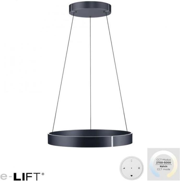 Lamponline Neuhaus PURE Hanglamp E-Clipse e-Lift Ø 70 cm donker grijs