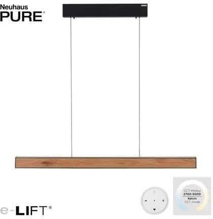 Paul Neuhaus PURE Hanglamp PURE E-MOTION Black Wood e-LIFT 120cm incl.