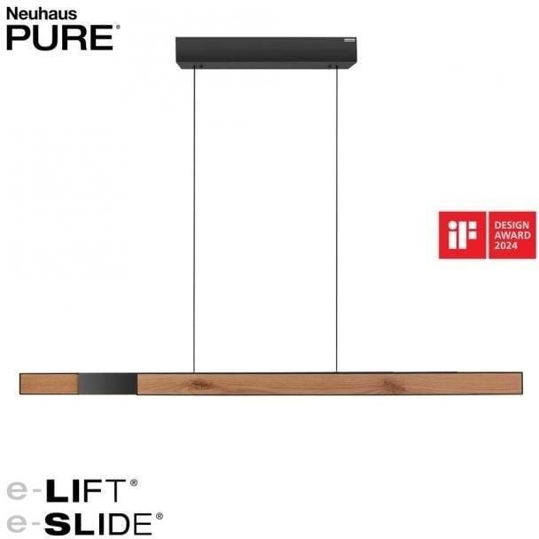 Lamponline Paul Neuhaus Hanglamp e-Lift + e-Slide L 120-200 cm zwart hout - Foto 2