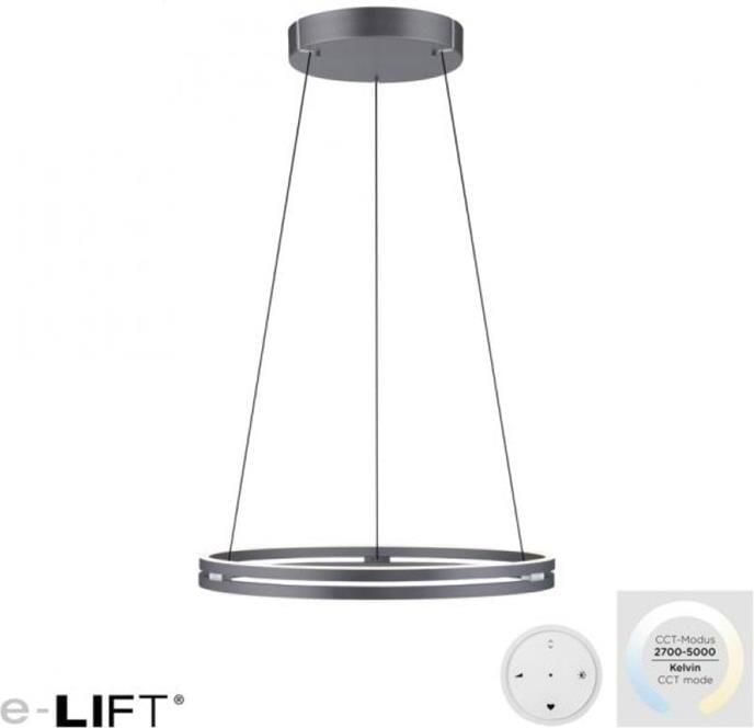 Paul Neuhaus PURE Neuhaus PURE-MOTO-E-LOOP Hanglamp E-Lift Grey Ø 70cm