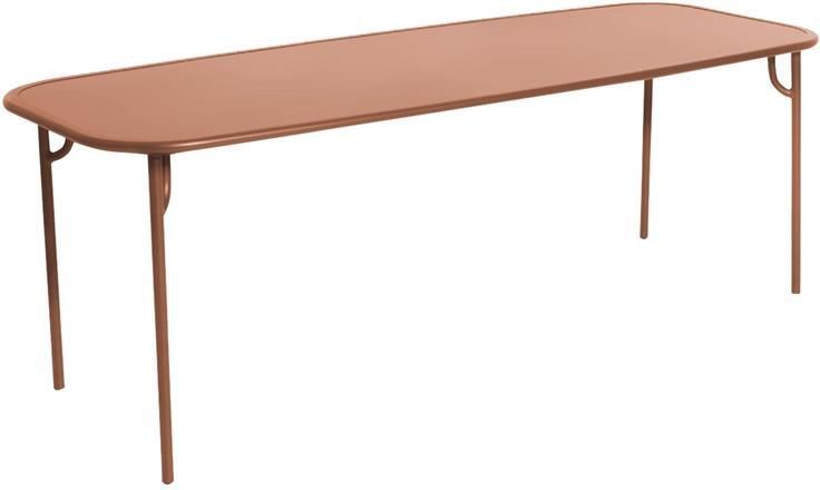 Petite Friture Week-end tuintafel 220x85 met dicht blad Terracotta