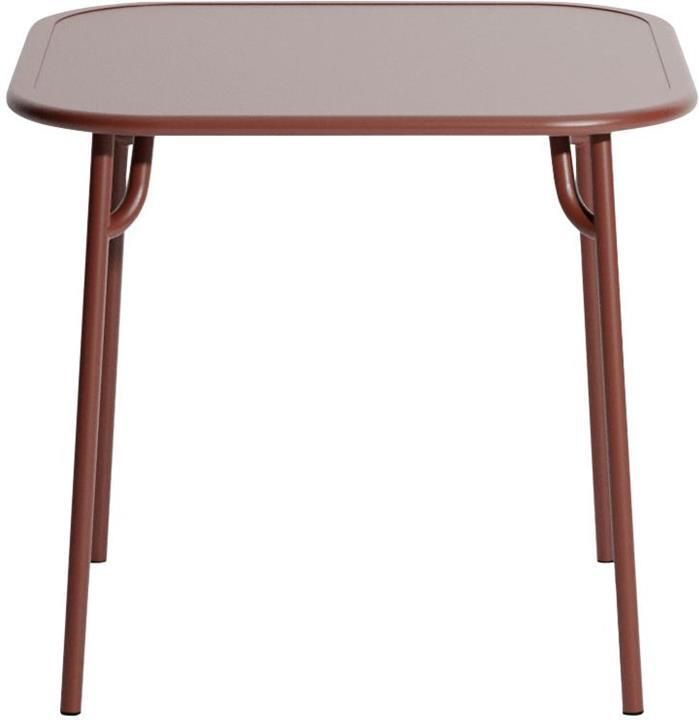 Petite Friture Week-end tuintafel 85x85 met dicht blad Brown Red