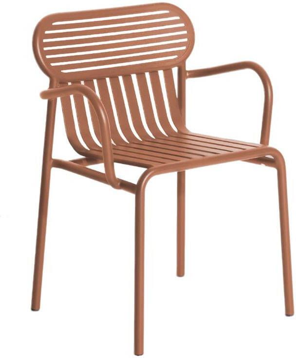 Petite Friture Week-end tuinstoel met armleuningen terracotta
