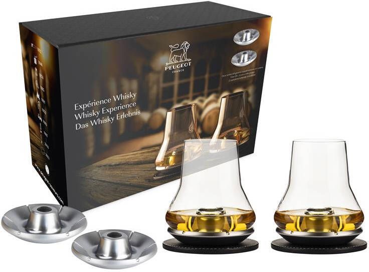 Peugeot Geschenkset Whisky Experience 2 whiskyglazen en koelbasis
