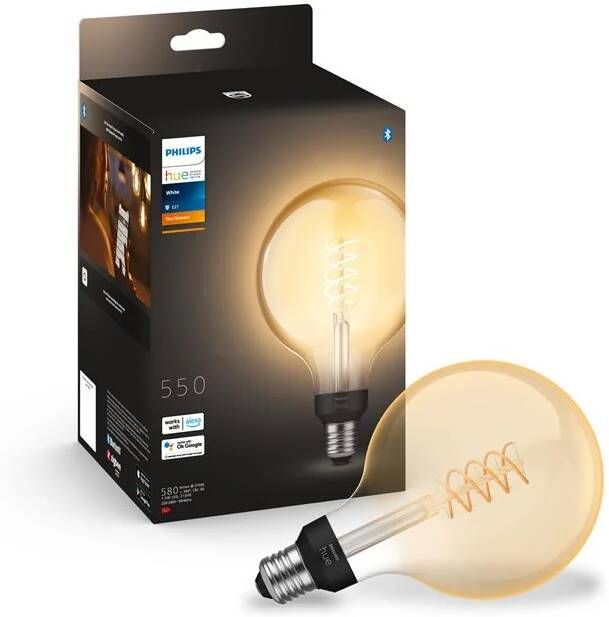 Philips Hue filament globelamp G125 warmwit licht 1-pack E27 Wi… - Foto 1