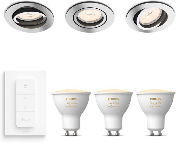 Philips Hue Philips Donegal Inbouwspots met White Ambiance & Dimmer Chroom - Foto 1