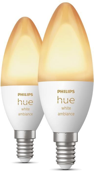 Philips Hue White Ambiance Kaarslamp E14 2-pack
