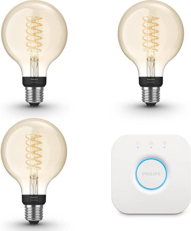 Philips Hue Starterspakket Filament White G93|E27 3 Lampen