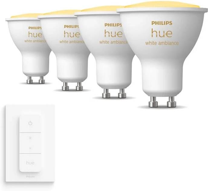 Philips Hue Uitbreidingspakket White Ambiance GU10 4 Lampen - Foto 1