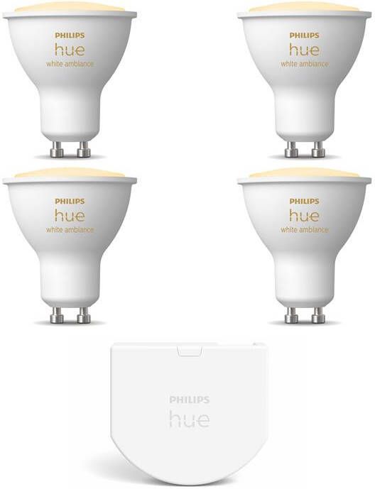 Philips Hue Uitbreidingspakket White Ambiance GU10 4 Lampen