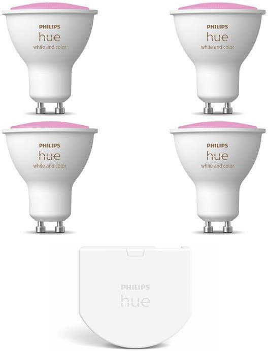 Philips Hue Uitbreidingspakket White and Color Ambiance GU10 4 Lampen