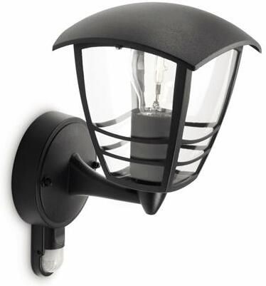 Philips Creek buitenwandlamp met sensor zwart