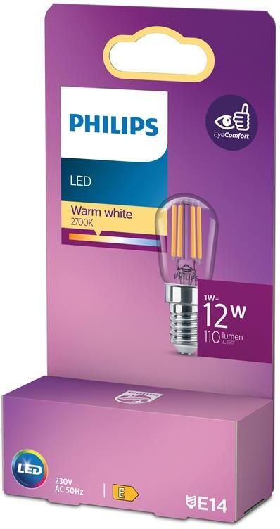 Philips LED T25 Transparant 12 W E14 Warmwit Licht