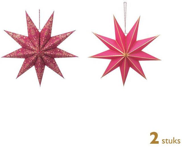 Pip Studio Kerstster Rood Ø 60cm Set van 2 Kerstdecoratie