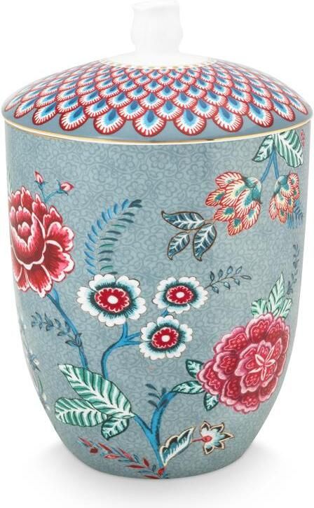 Pip Studio Flower Festival Opbergpot 1 5L Lichtblauw