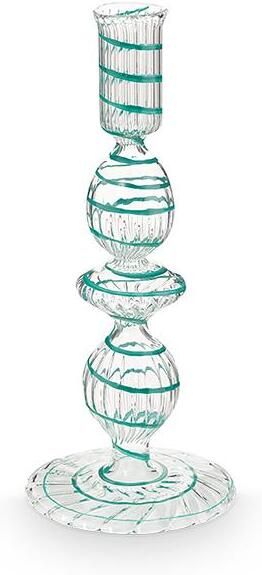 Pip Studio Kandelaar Licht Blauw Glas Swirl 20cm