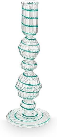 Pip Studio Kandelaar Licht Blauw Glas Swirl 22cm