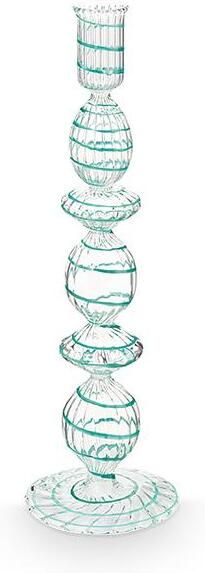 Pip Studio Kandelaar Licht Blauw Glas Swirl 28cm