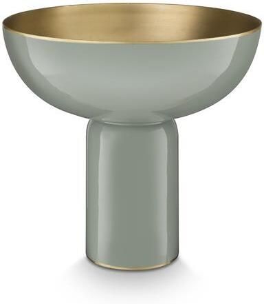 Pip Studio Ronde Schaal Serveerschaal Groen Metaal 24x23cm