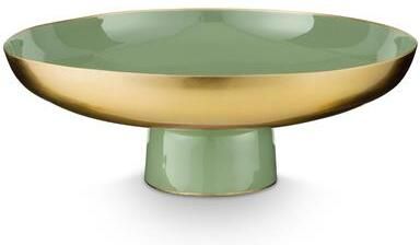 Pip Studio Ronde Schaal Serveerschaal Groen Metaal 35x12.5cm