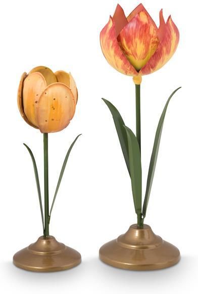 Pip Studio Tulpen Kandelaar Woonaccessoire Geel 21cm 2 stuks
