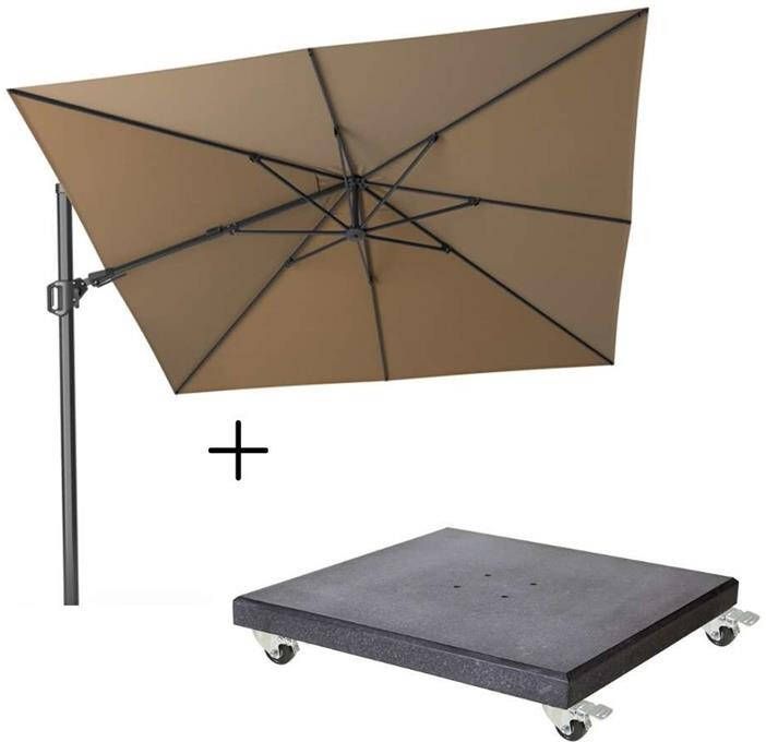 Platinum Challenger T² zweefparasol 300x300cm | taupe + Premium Modena