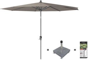 Platinum Riva parasol 3 m. rond Premium Havanna + voet + hoes
