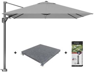 Platinum Voyager zweefparasol T2 2 7x2 7 m. Light grey + voet + hoes