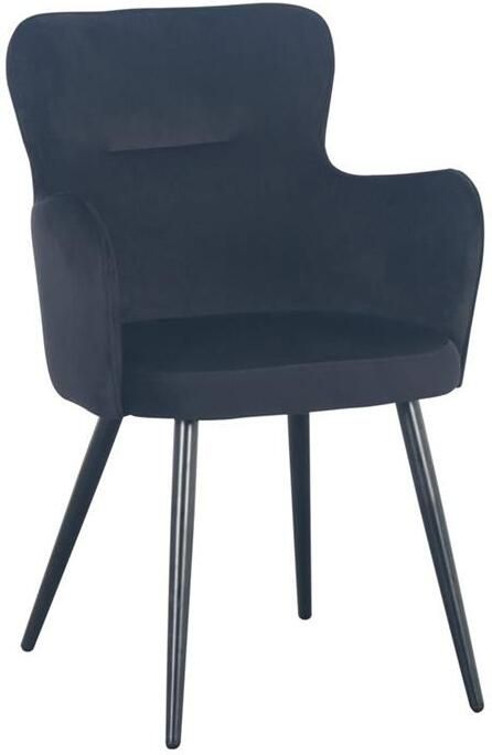 Pole to Pole Wing Eetkamerstoel Velvet Zwart Set van 2 - Foto 2