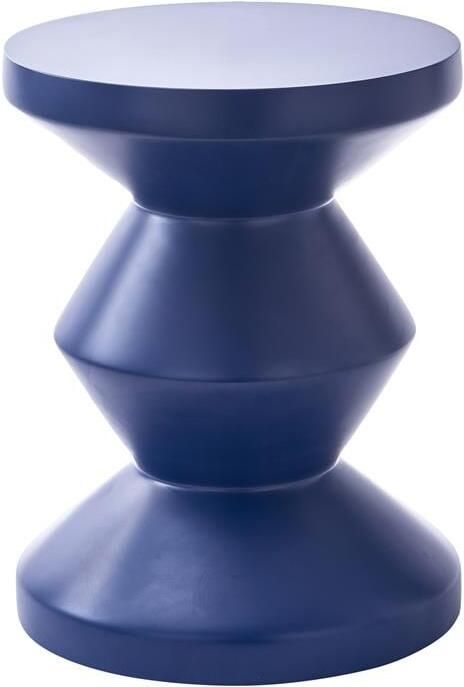 POLSPOTTEN Zig Zag Bijzettafel Donkerblauw Mat