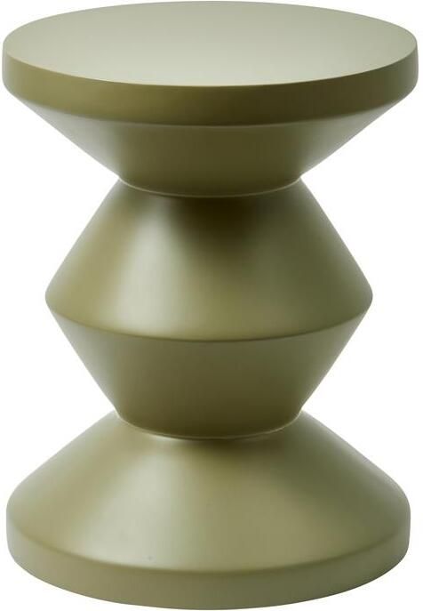 POLSPOTTEN Zig Zag Bijzettafel Olijfgroen Mat