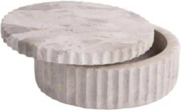 Present time Schaal met deksel bruin 15 x 15 x 6 cm