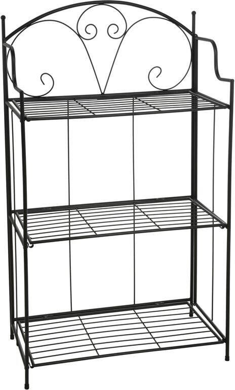 Pro Garden Plantenrek zwart metaal opvouwbaar 58 x 30 x 100 cm