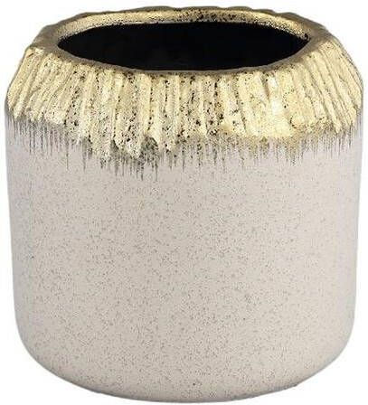 PTMD Bloempot Coira 15x15x15 cm Keramiek Goud