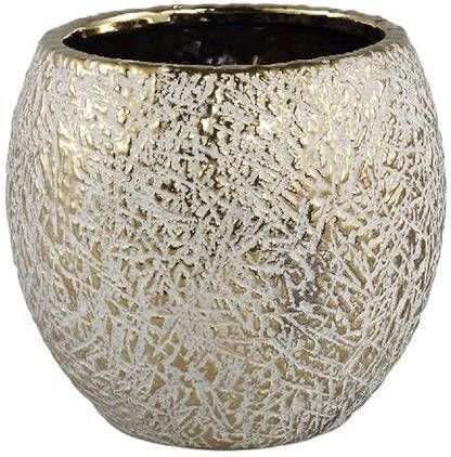 PTMD Bloempot Sunia 17x17x15 cm Keramiek Goud