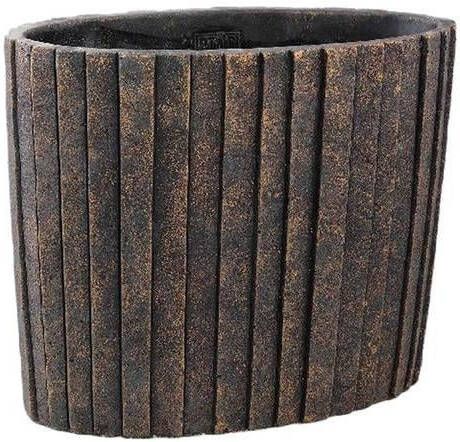 PTMD Bloempot Yaran 30x15x25 cm Cement Zwart