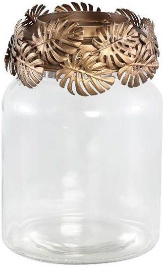 PTMD Eddy Windlicht 16 x 16 x 23 cm Glas Goud