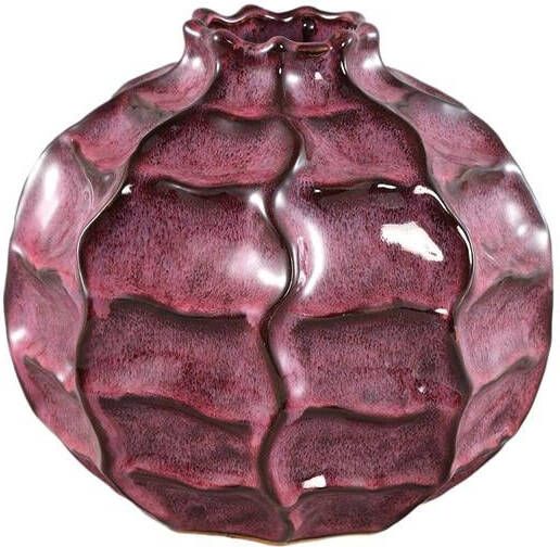 PTMD Evys Red ceramic pot wavy blocks round bulb L