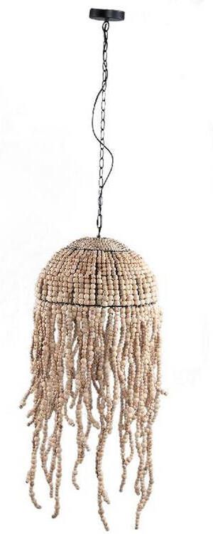 PTMD Doritty Natural hanging lamp wood beaded round - Foto 1