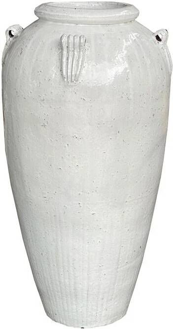 PTMD Izze White glazed ceramic extreme pot high