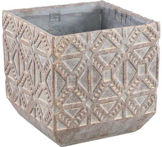 PTMD Jenah Bloempot 30 x 30 x 30 cm Cement Bruin