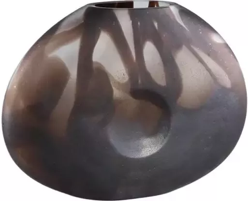 PTMD Lexion Brown solid glass vase sandblased round L