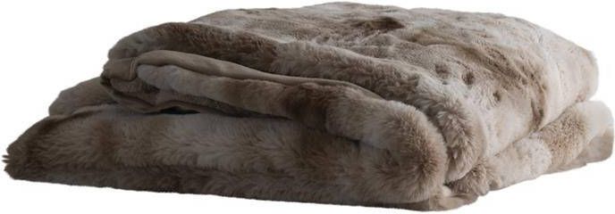 PTMD Linde Plaid 150 x 200 x 2 cm Fluweel Bruin