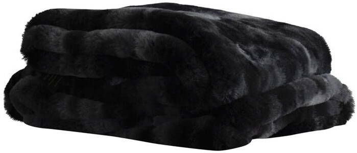 PTMD Linde Plaid 150 x 200 x 2 cm Fluweel Zwart