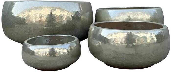 PTMD Nayaa Pearl ceramic pot round low SV4