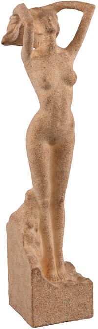 PTMD Aleah Brown Poly Women Shaped Statue Large