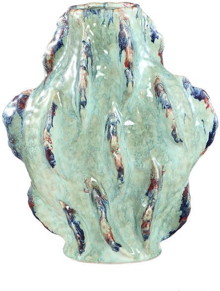 PTMD Amarrah Petrol Ceramic Irregular Vase High L